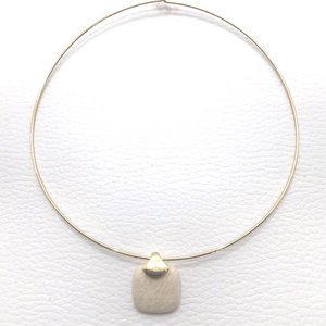 Frameless Square Gemstone Choker - Rose Howlite