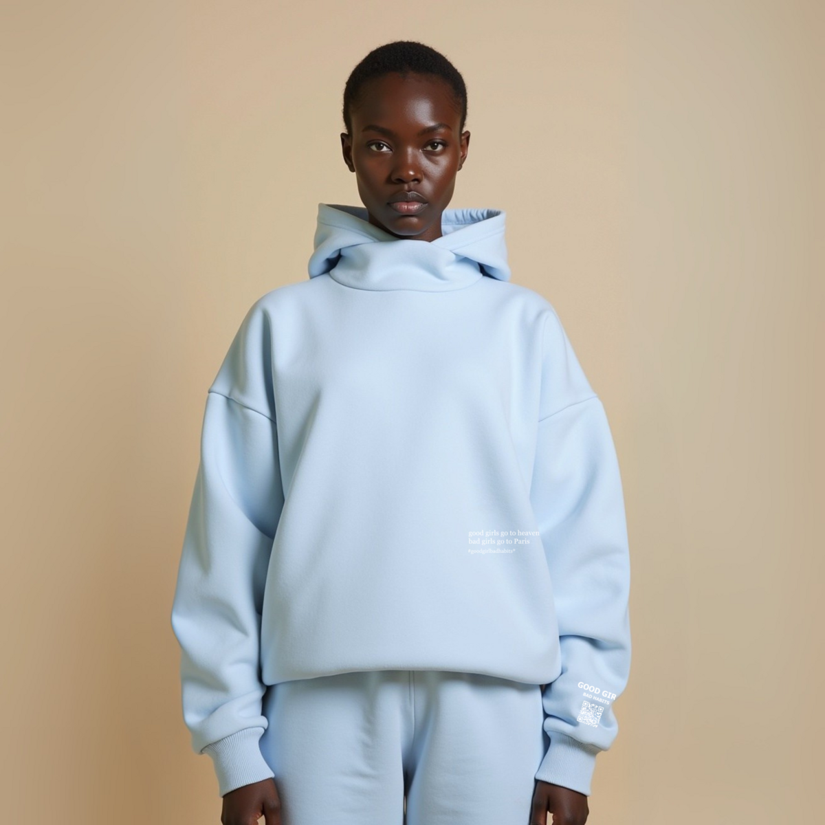 Hoodie "BAD GIRLS GO TO PARIS" - Beige