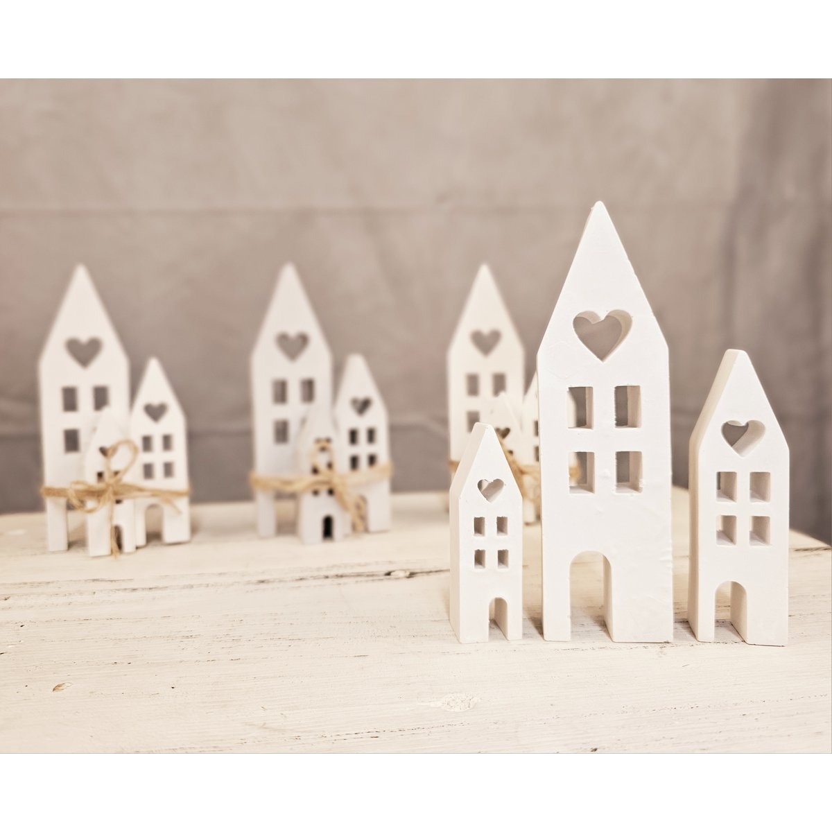 Mini Häuschen mit Herz 3er Set