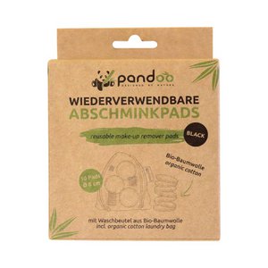 Black make-up removal pads made from organic cotton | including wash bag