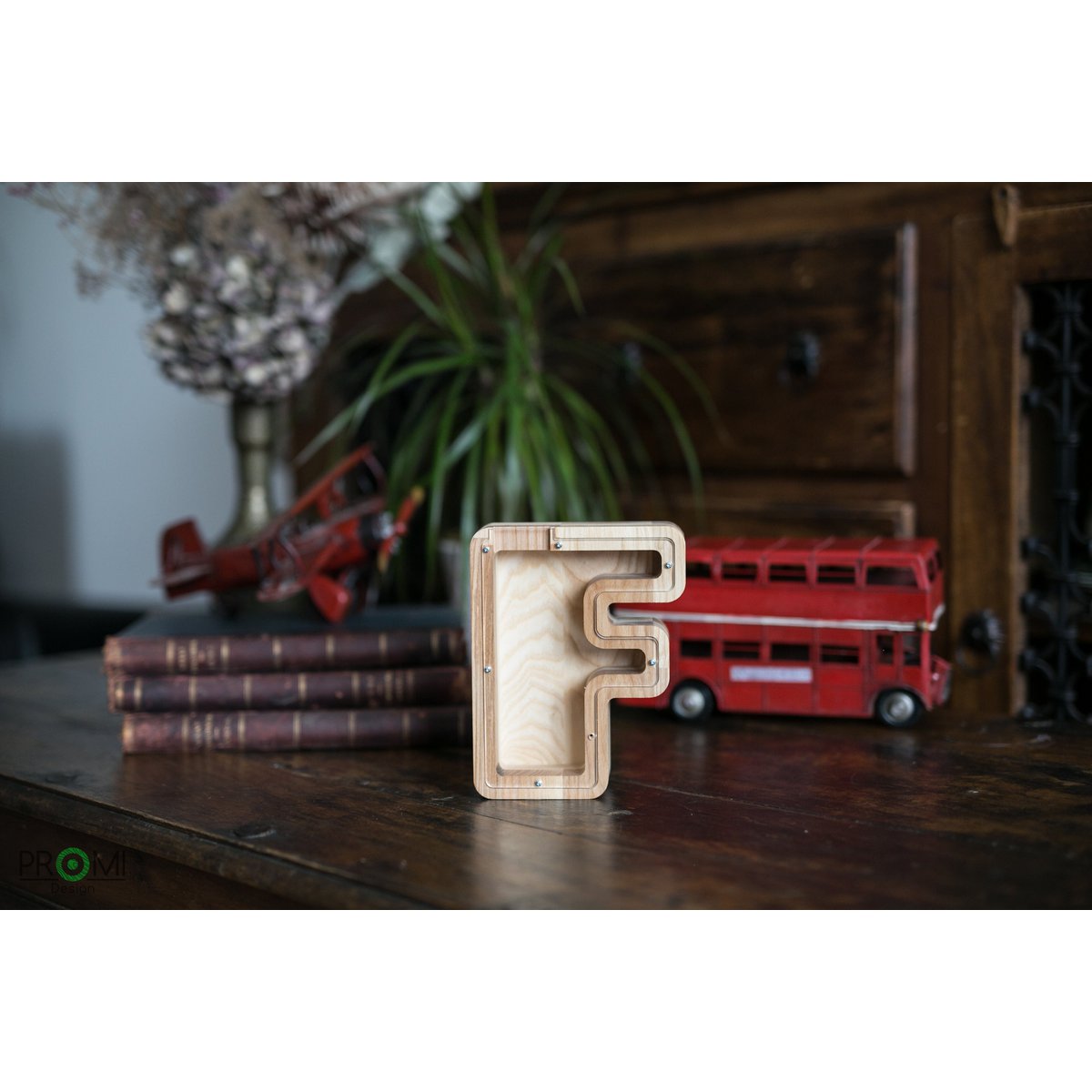 Wooden Piggy Bank Lille, brevpengebank, møntkasse, træboksepenge, sparer pengeboks