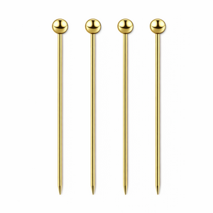 Set of 4 Luxury Cocktail Picks Gold - Tapas skewers - Stainless steel