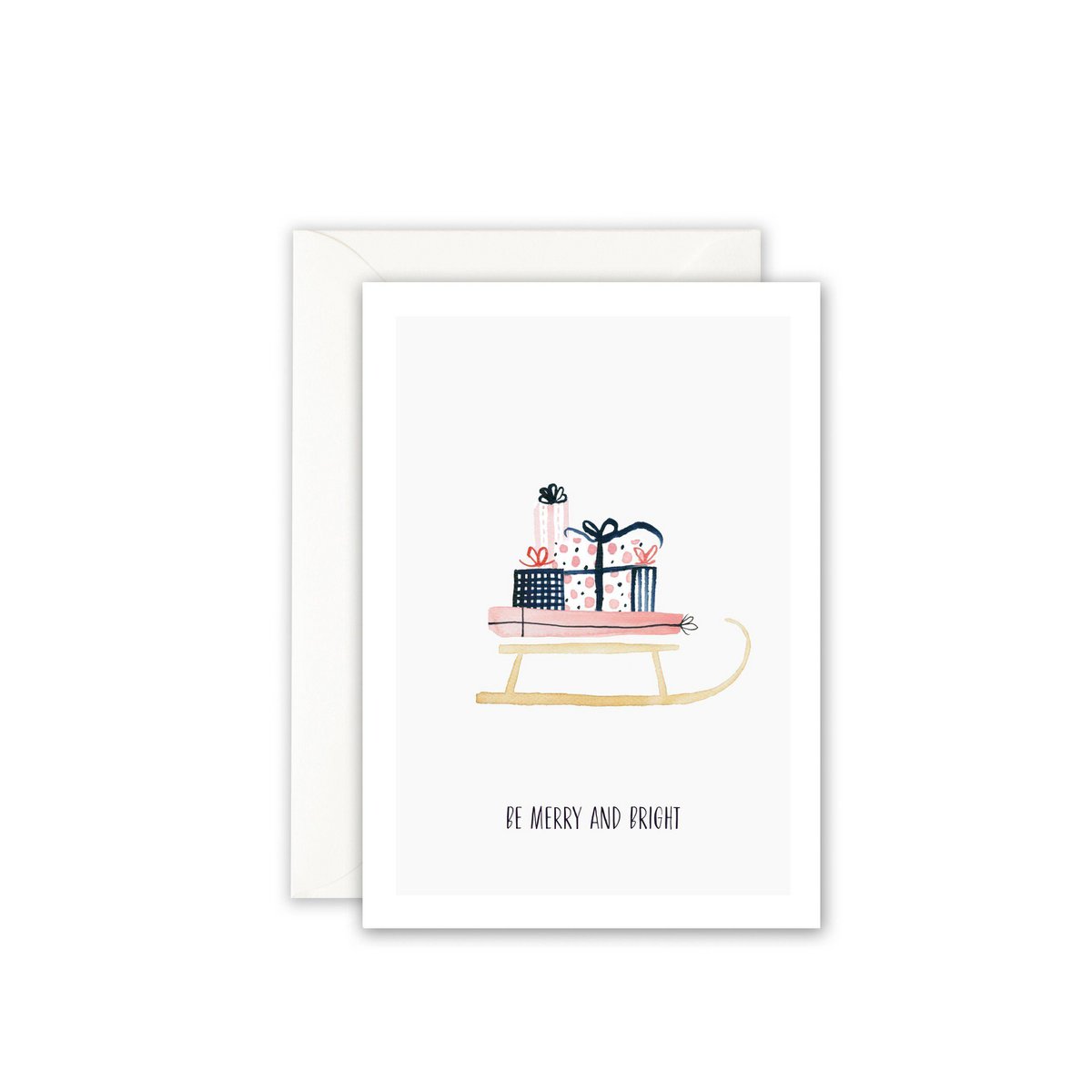 Greeting card · Be merry and bright