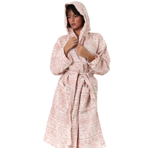 Elephant Muslin Hooded Bathrobe