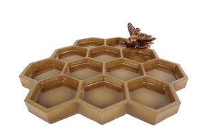Vogelhäuschen Honeycomb Gold Polysto