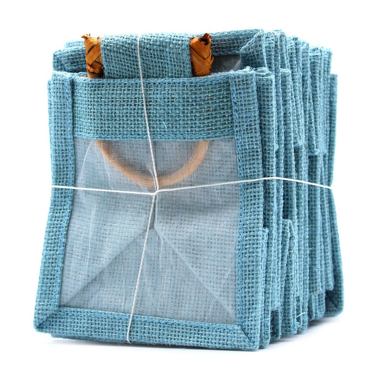 Raamcadeauzakje van puur jute en katoen - One Window Teal