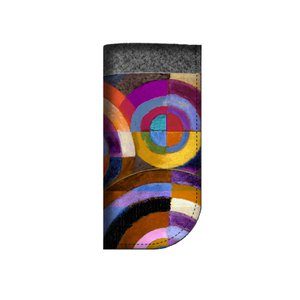 Circles Glasses Case In Grey Felt Bertoni