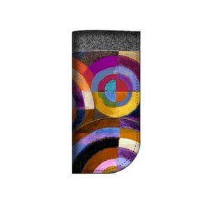 Circles Glasses Case In Grey Felt Bertoni