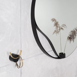 Wandhaak DEER, zwart, messing