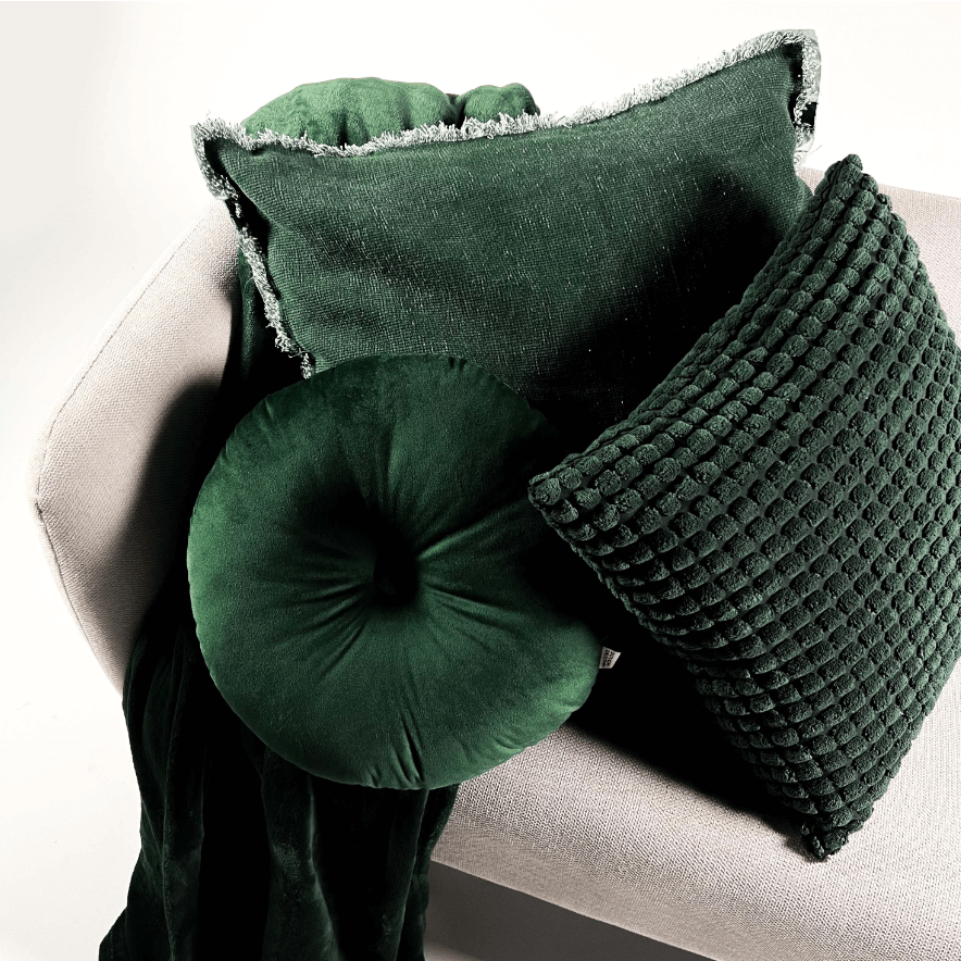 Dutch Decor BURTO - Cushion washed cotton 60x60 cm Mountain View - green