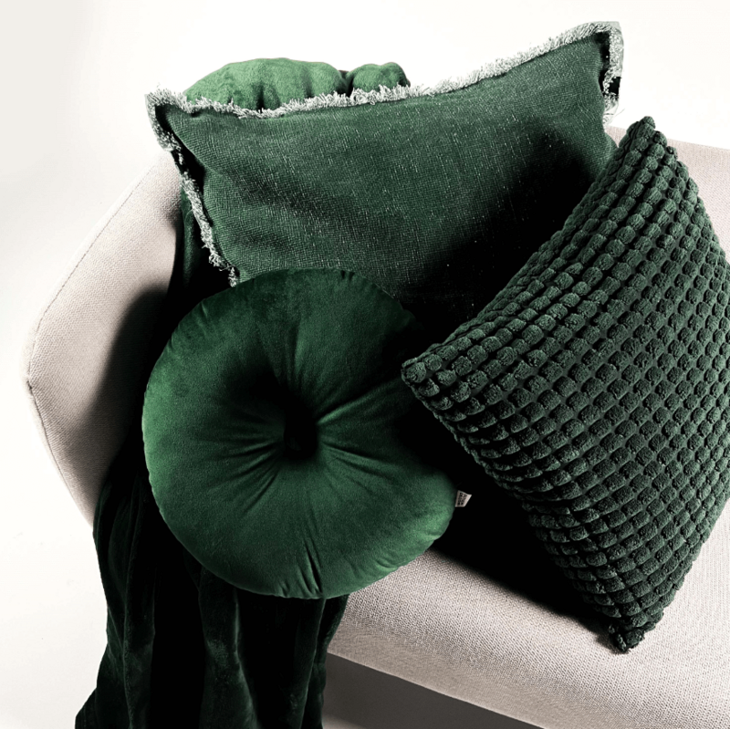 Dutch Decor BURTO - Cushion washed cotton 60x60 cm Mountain View - green