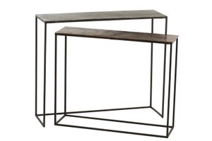 J-Line Set of 2 Consoles Rectangular Aluminum Black/Mix