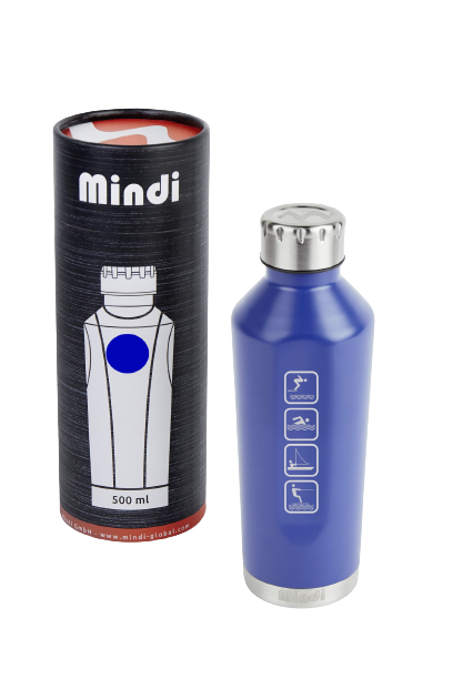 Bouteille thermos "William", 500ml, bleu, gravure laser, sports nautiques