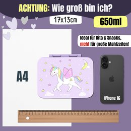 Leaf can with compartments, light & leak -proof - unicorn purple