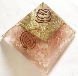Orgonite Pyramide, Rose Quartz, Reiki Symbol and Spiral