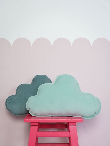 Samtwolkenkissen für Babyzimmer „Mint“