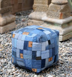 Denim Pouf