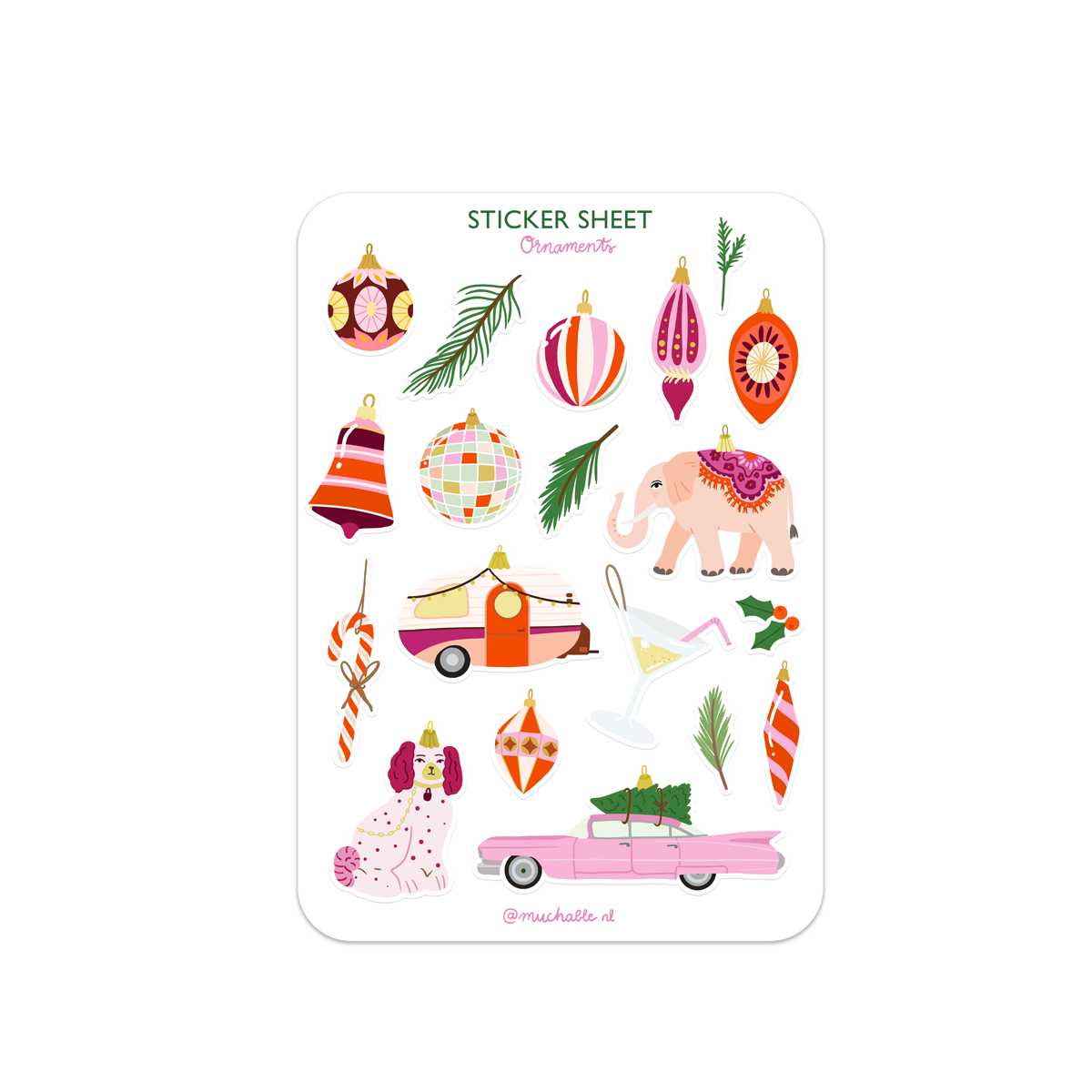 Stickerbogen gestanzt – Weihnachtsschmuck