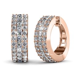 Boucles d'oreilles Olena - Or RosÃ© et Cristal
