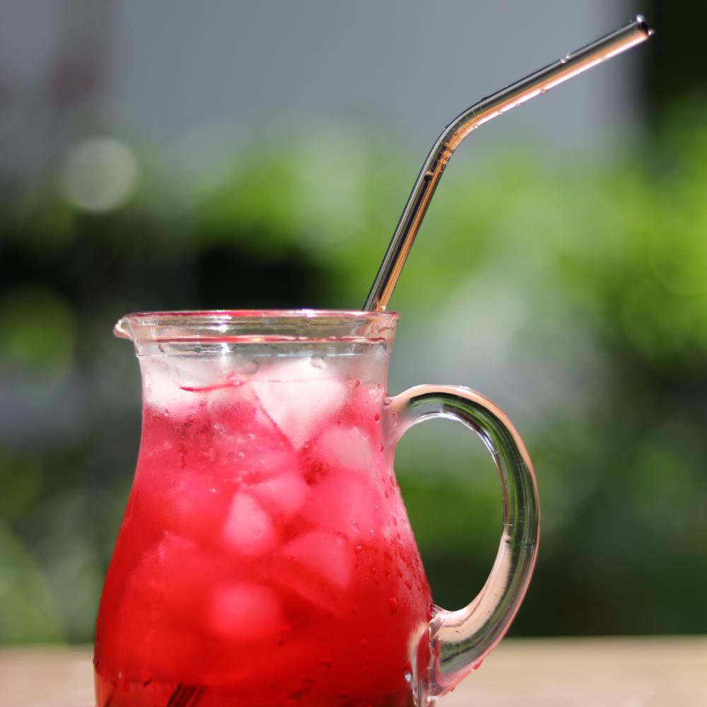 CURVED stainless steel straw