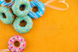 Handmade papier-mache Mint donut