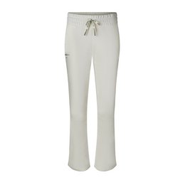 Women's white sweatpants with "missforty" branding and drawstring waist. Comfortable and casual style.