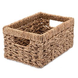 Counter, braided out of seagras - ideal as a shelf for storage