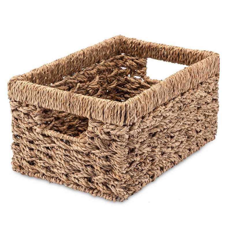 Counter, braided out of seagras - ideal as a shelf for storage