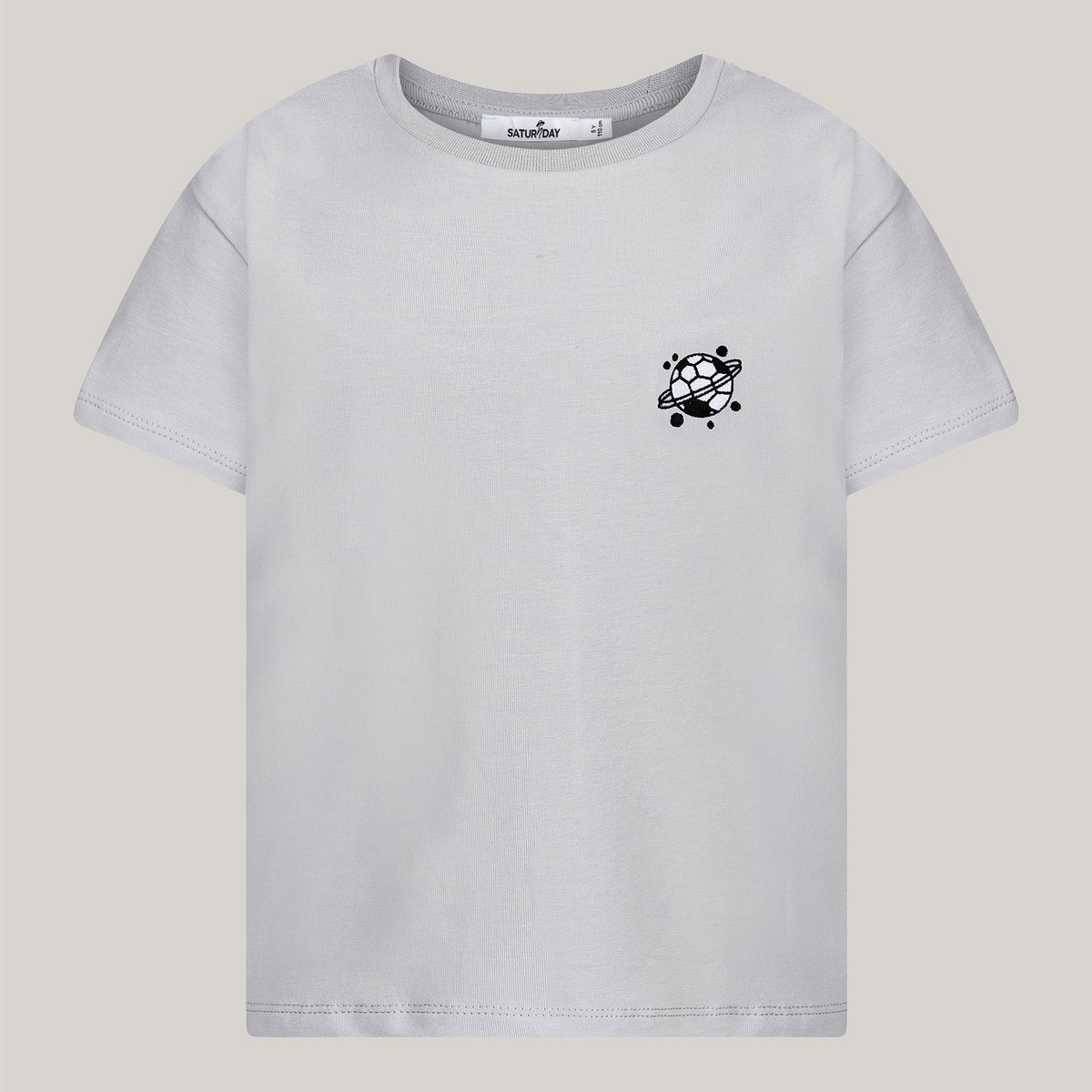 T-Shirt aus Baumwolle mit Fußball-Stickerei