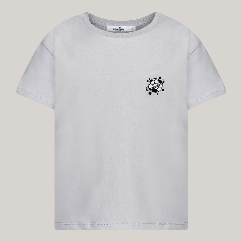T-shirt in cotone con ricamo da calcio