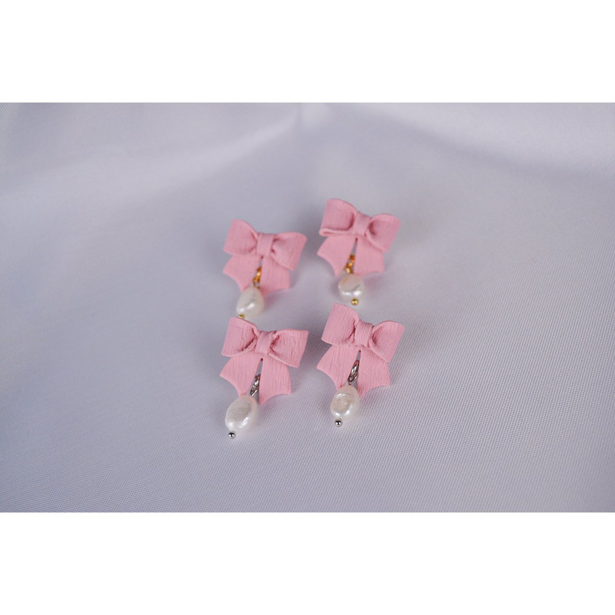 Coquette oorbellen in roze