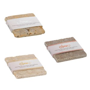 Travertine square 10 x 10 cm, 3 different shades: light, noce and gold
