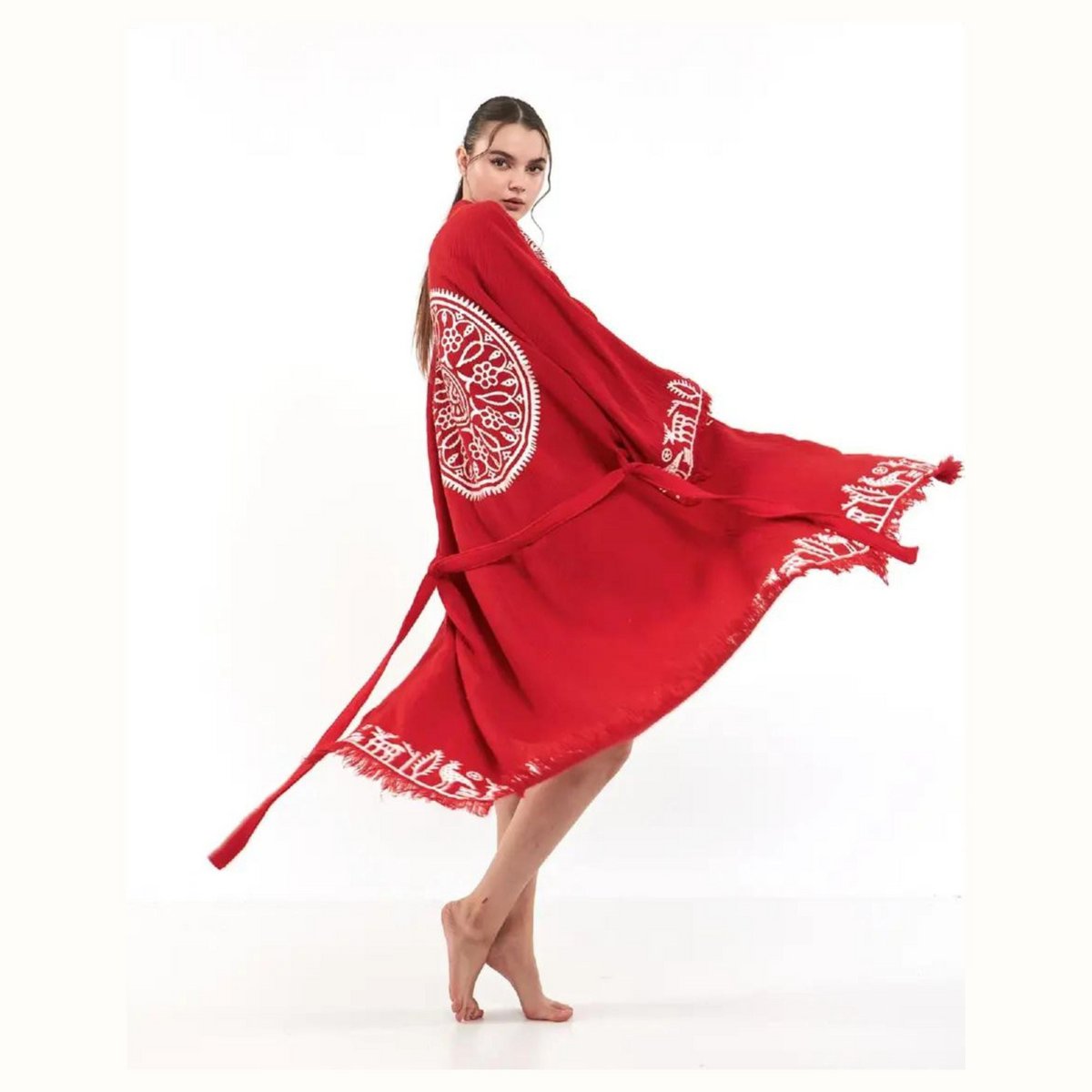 Hitit Kimono Largo-Rojo