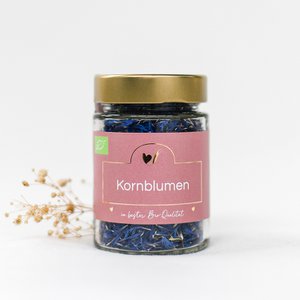 Organic blue cornflower flowers