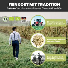 SANUUS Allgäu organic hemp seeds peeled from roasted hemp seeds 750g