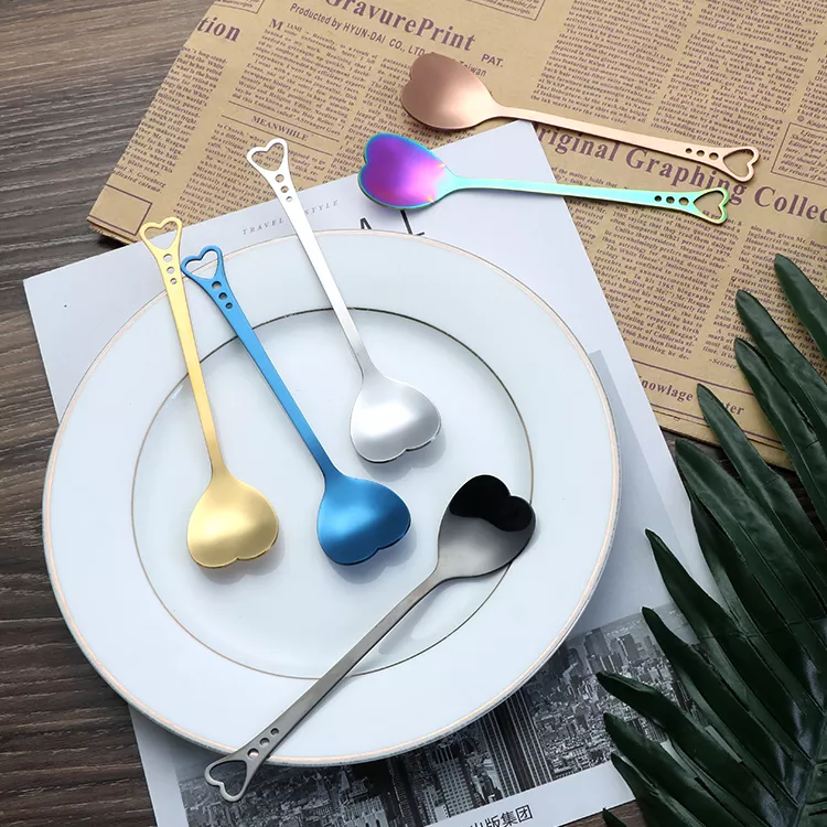 "Heart" spoon - For tea, coffee or desserts - 4 colors available