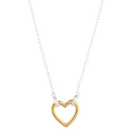 Collier pendentif cœur plaqué or 18 carats