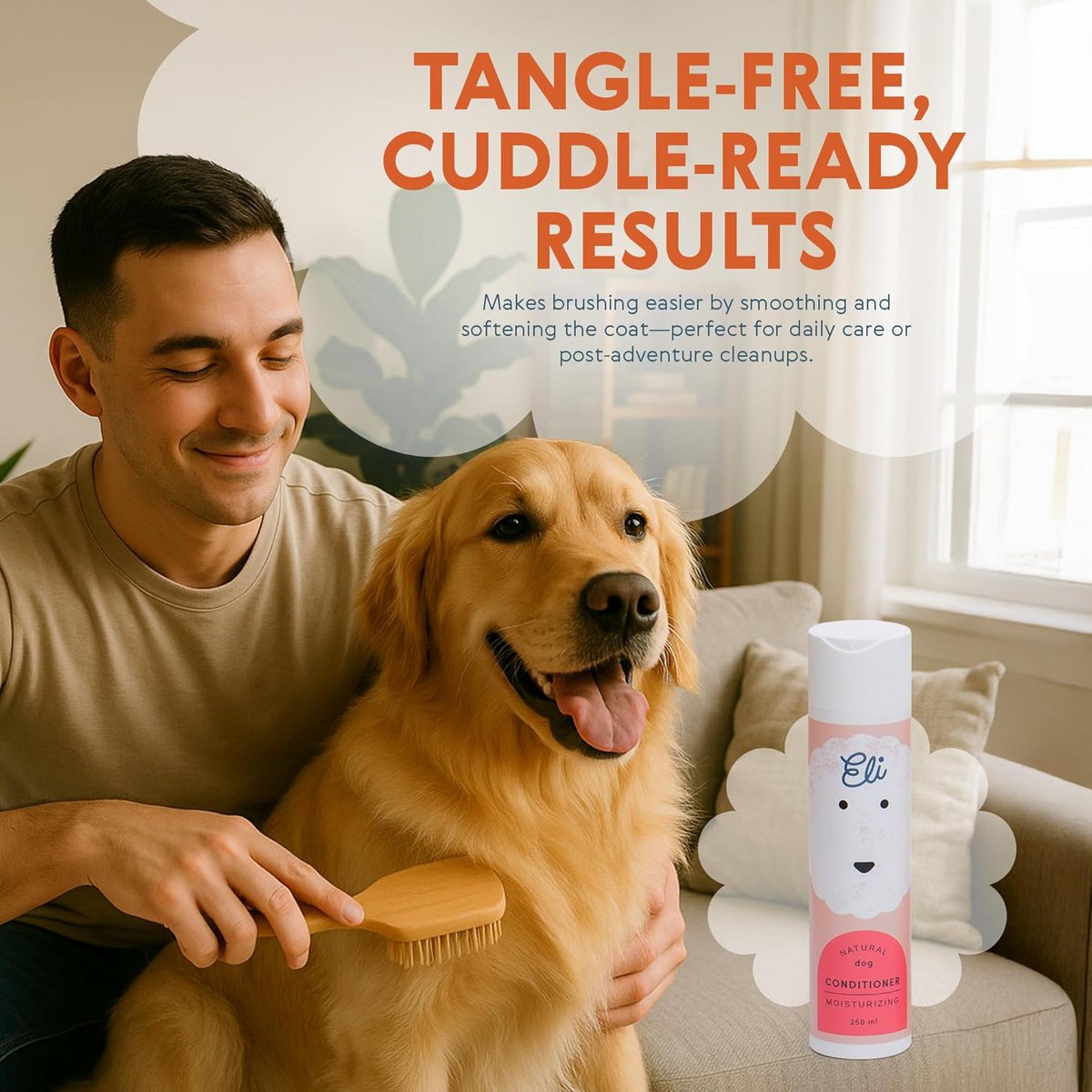 Après-shampoing naturel pour chien hydratant 250 ml