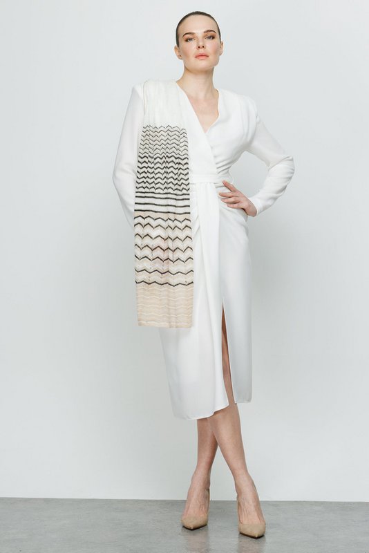 Cybele Shawl Ecru-Beige-Black