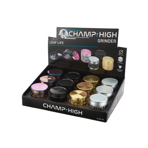 Display 12 spice mills - black, gold, silver and holographic