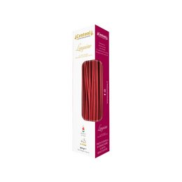 Linguine pasta in red wine flavor, 500g package. Pasta made from wheat flour, with a rich red wine flavor.