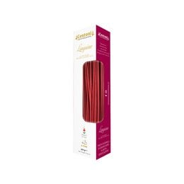 Linguine pasta in red wine flavor, 500g package. Pasta made from wheat flour, with a rich red wine flavor.