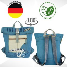 Sunsa Rucksack. Vegan Backpack aus Canvas ( Segeltuch). Große Freizeit Cityrucksack. Daypack Tasche für Damen. A4 geignet.