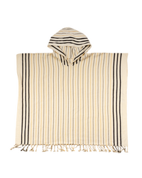 SERENITY Women Hooded Cotton Beach, Pool, Spa & Sauna Poncho, Changing Towel – Stripe Yellow (with Recycled Gift Box)