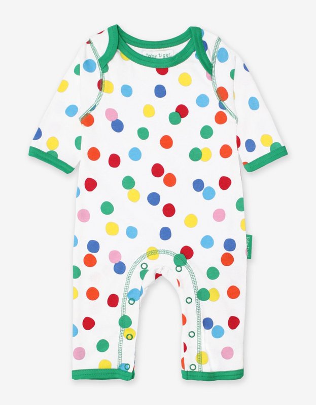 Bio-Baumwoll Baby Schlafanzug einteilig mit Konfetti-Druck