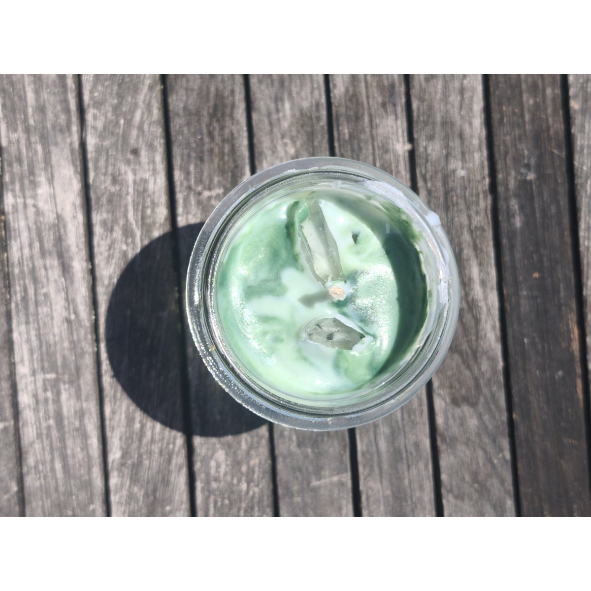 Pistachio and chocolate whipped cream candle