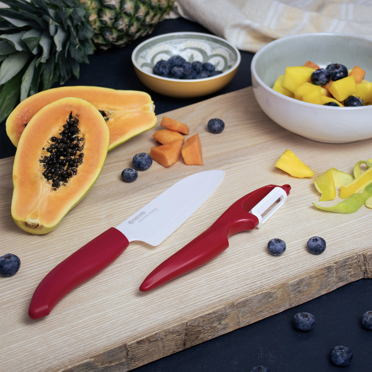 RED GEN ceramic santoku knife, blade: 14 cm