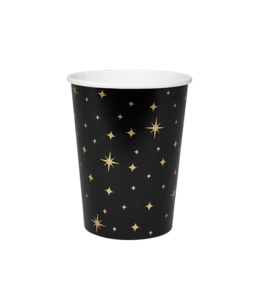 Partygeschirr - Becher schwarz/gold