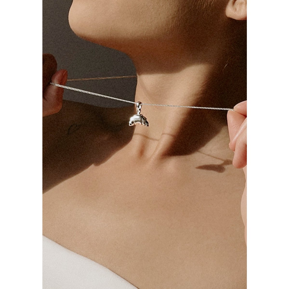 Croissant Necklace Silver