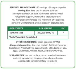 SERRAPEPTASE 250 – Systemic Enzyme Supplement